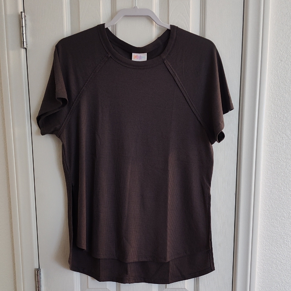 LuLaRoe Melanie Chocolate Brown Knit Raglan Top Size Small NWT